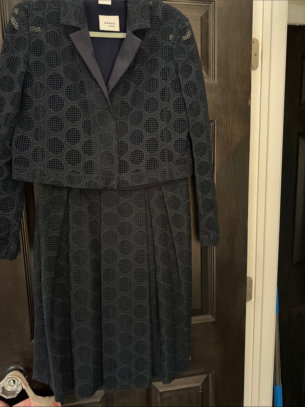 Aris Punto Eyelet Dress w/ Jacket- Size 8